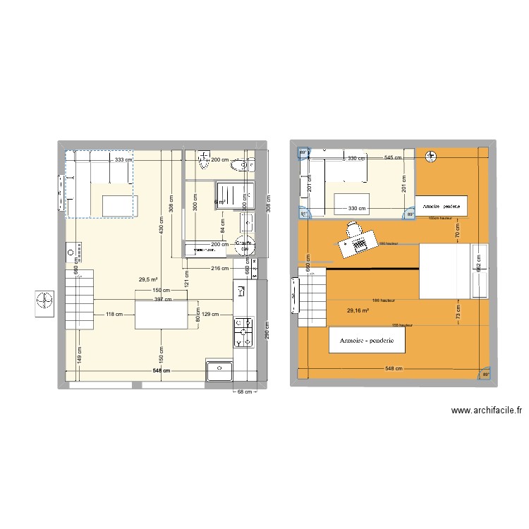 maison escalier autre coter. Plan de 4 pièces et 78 m2