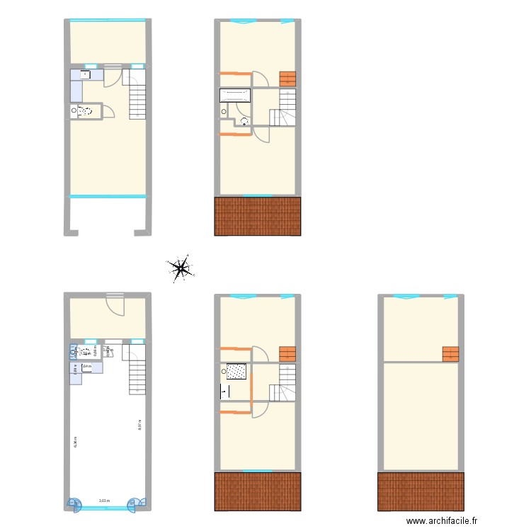 CAP 102025. Plan de 15 pièces et 105 m2