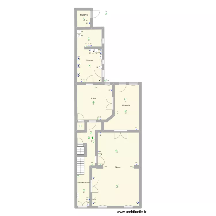 salon. Plan de 