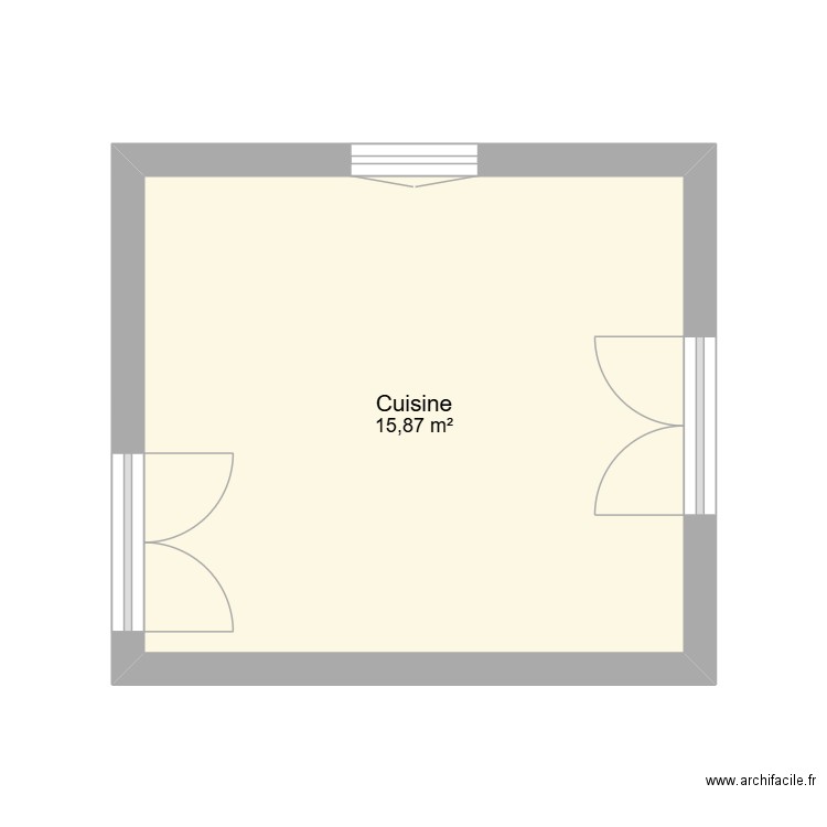 cuisine. Plan de 1 pièce et 16 m2