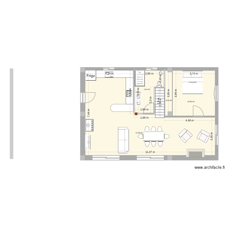 plan 2. Plan de 4 pièces et 83 m2