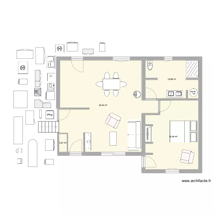 maison simone vide. Plan de 