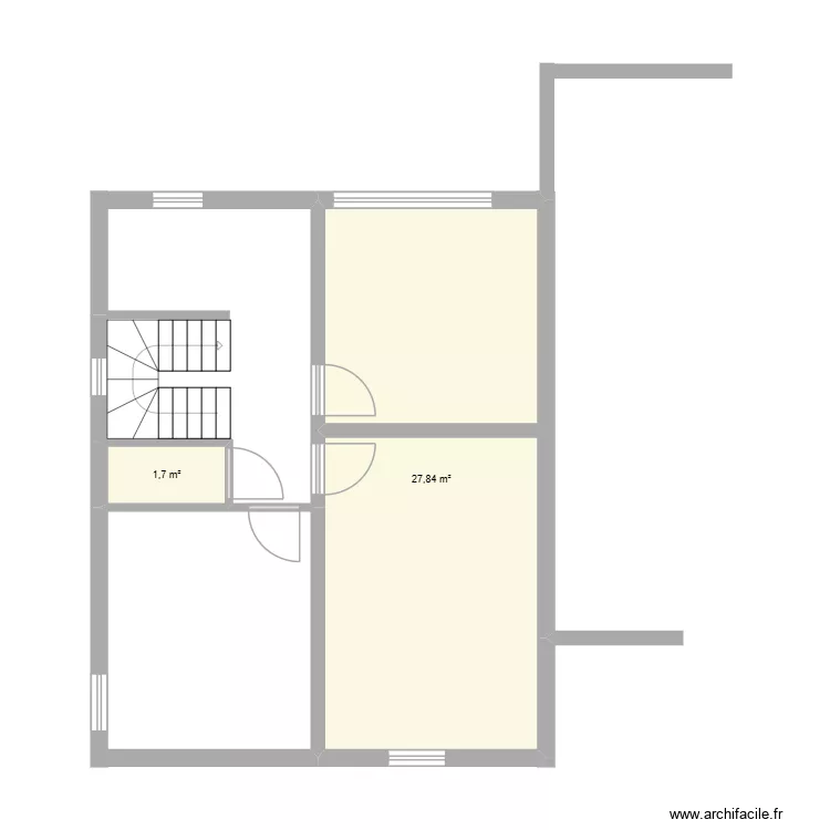 &eacute;tage maison gauche. Plan de 2  et 30 m²