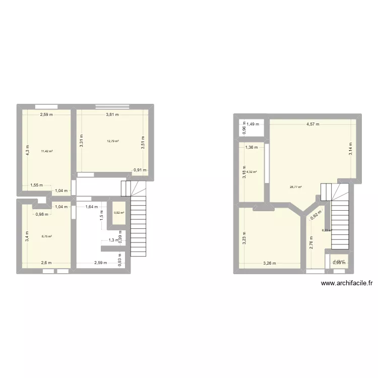 Maison Pepinster. Plan de 8  et 74 m²