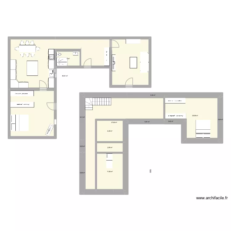 FRANCUEIL. Plan de 14  et 154 m²