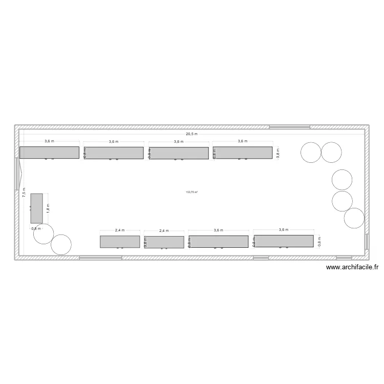 SALLE CEREMONIES. Plan de 1  et 154 m²