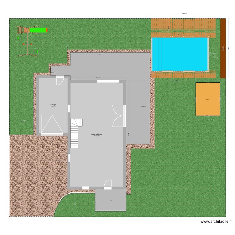paysagiste. Plan de 6 pièces et 164 m2
