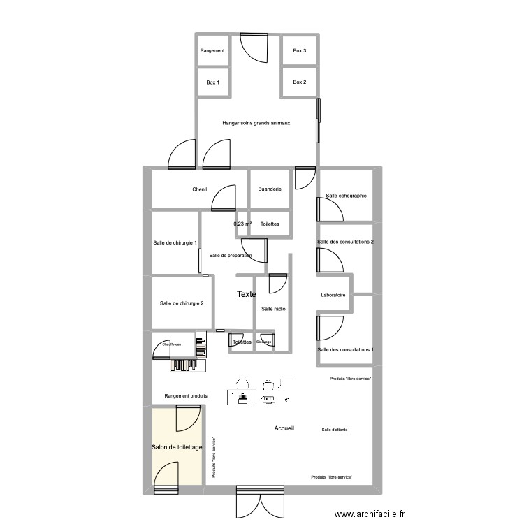 Clinique vb. Plan de 20 pièces et 71 m2