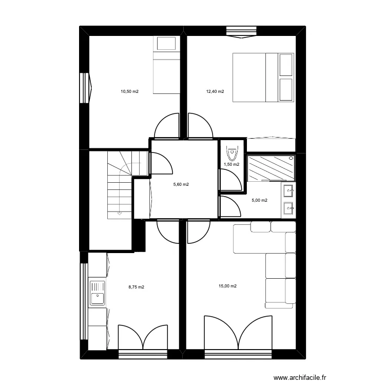 liermier. Plan de 6  et 66 m²