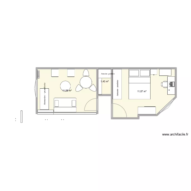 lim. Plan de 3  et 24 m²