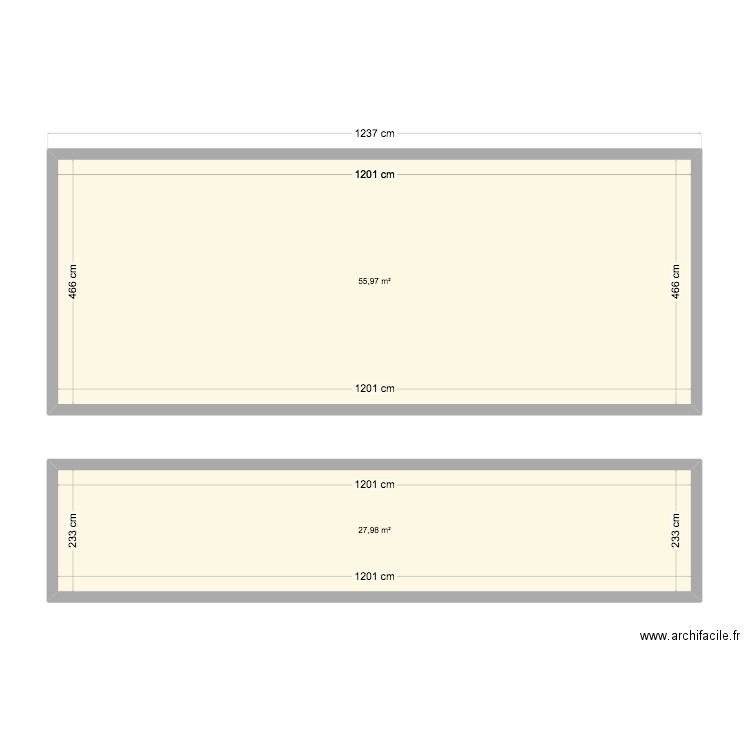 Test 1. Plan de 2 pièces et 84 m2