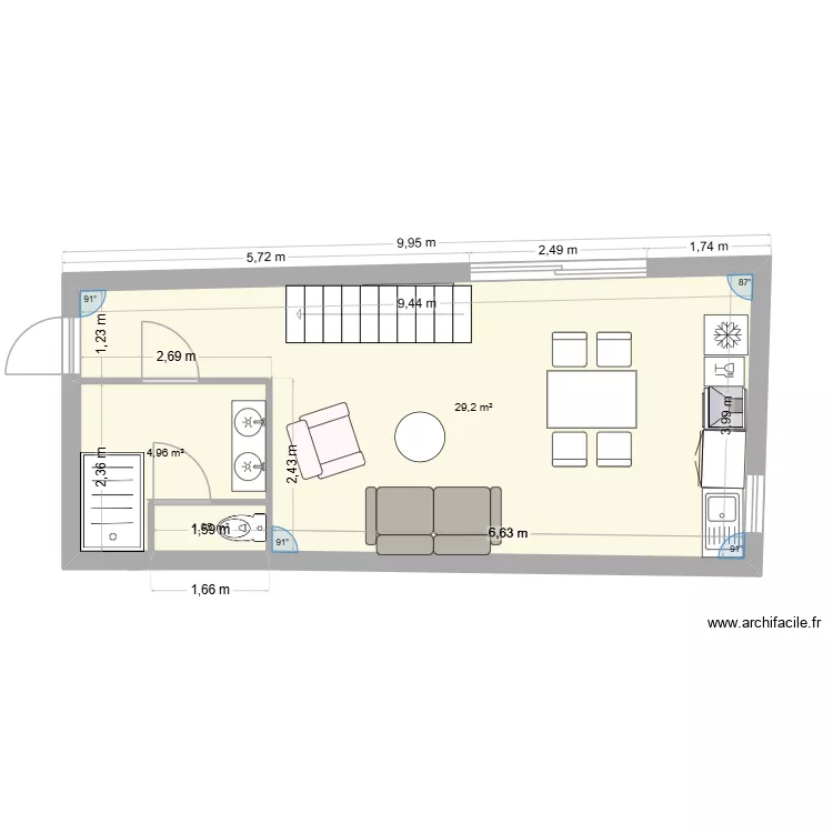 Air BandB 2 Suite jaccuzzi etage. Plan de 4 Pièces et 71 m² Air BandB 2 Suite jaccuzzi etage. Plan de 4 Pièces et 71 m²