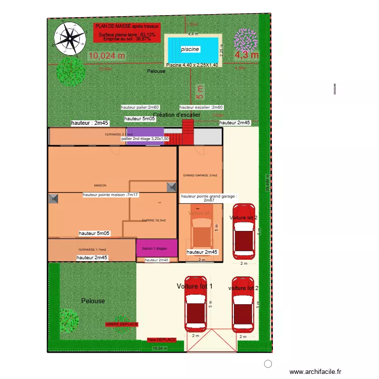 plan de masse apres travaux 2. Plan de 