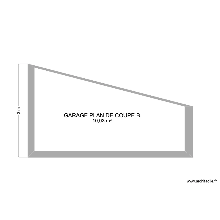 plan coupe garage B. Plan de 1  et 10 m²