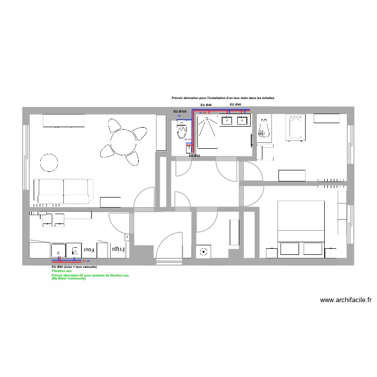 Plan Vincennes &Eacute;vacuation eau. Plan de 10  et 62 m²