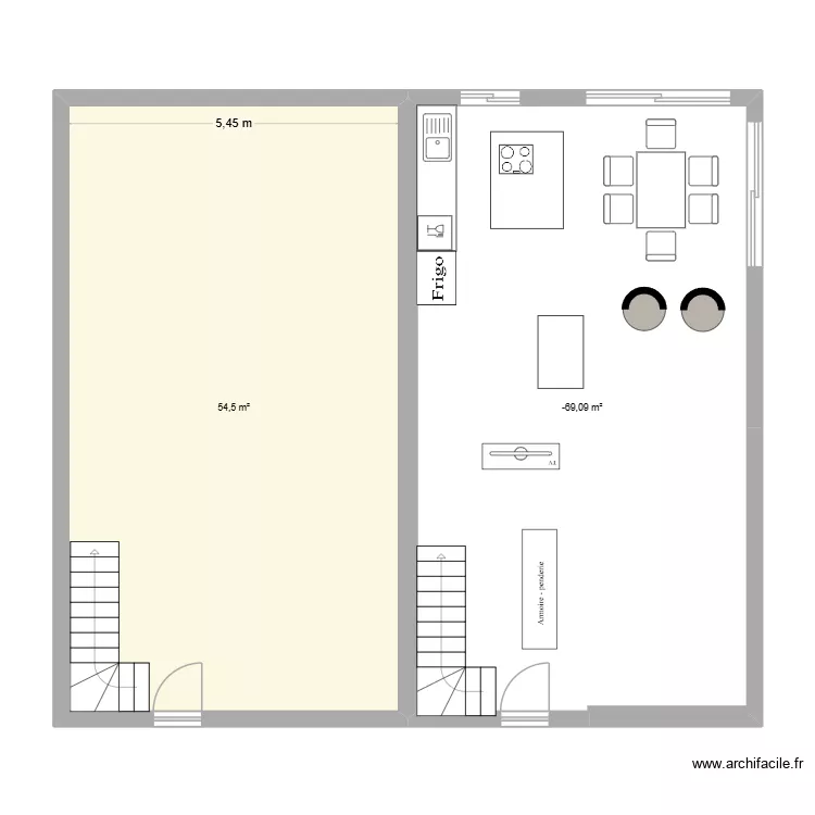 Double Duplex. Plan de 2 et 109 m² Double Duplex. Plan de 2 et 109 m²