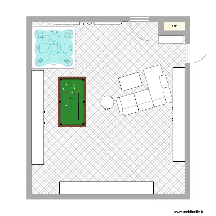 project. Plan de 2  et 72 m²
