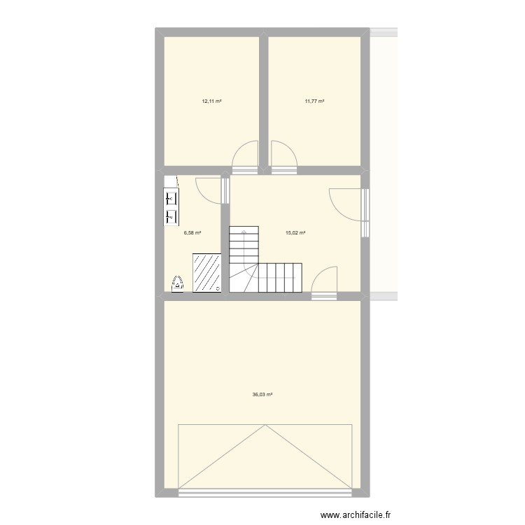 foulons. Plan de 6 pièces et 131 m2