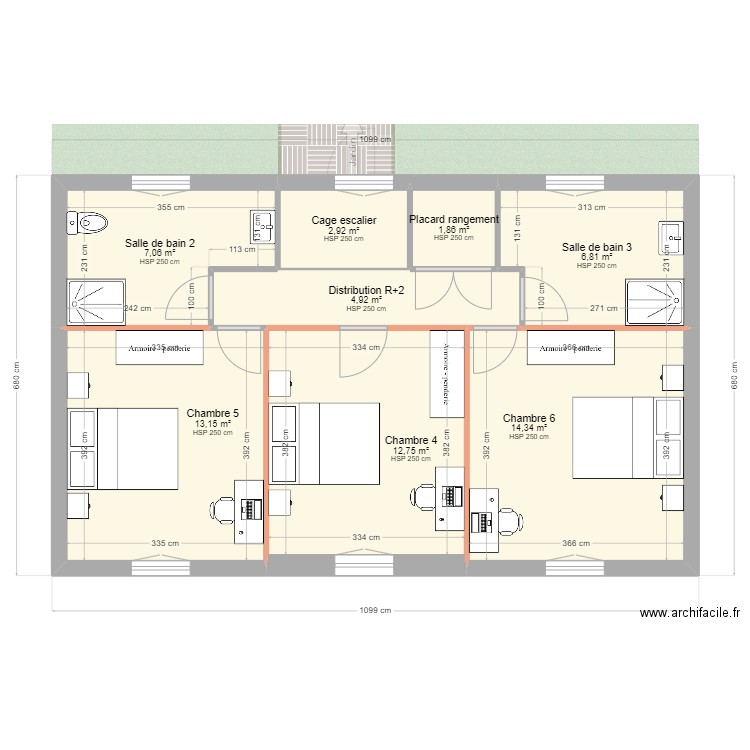 Châteaubriant - Déporté Résistant - Projet. Plan de 23 pièces et 224 m2