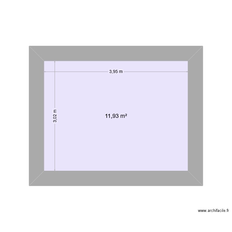 test. Plan de 1 pièce et 12 m2