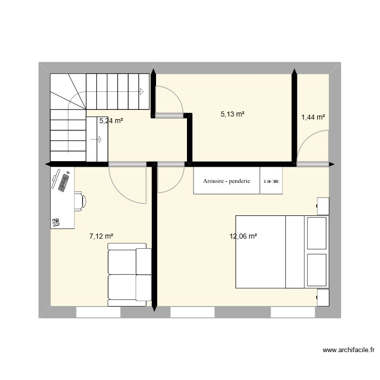 1er etage. Plan de 0 pièce et 0 m2