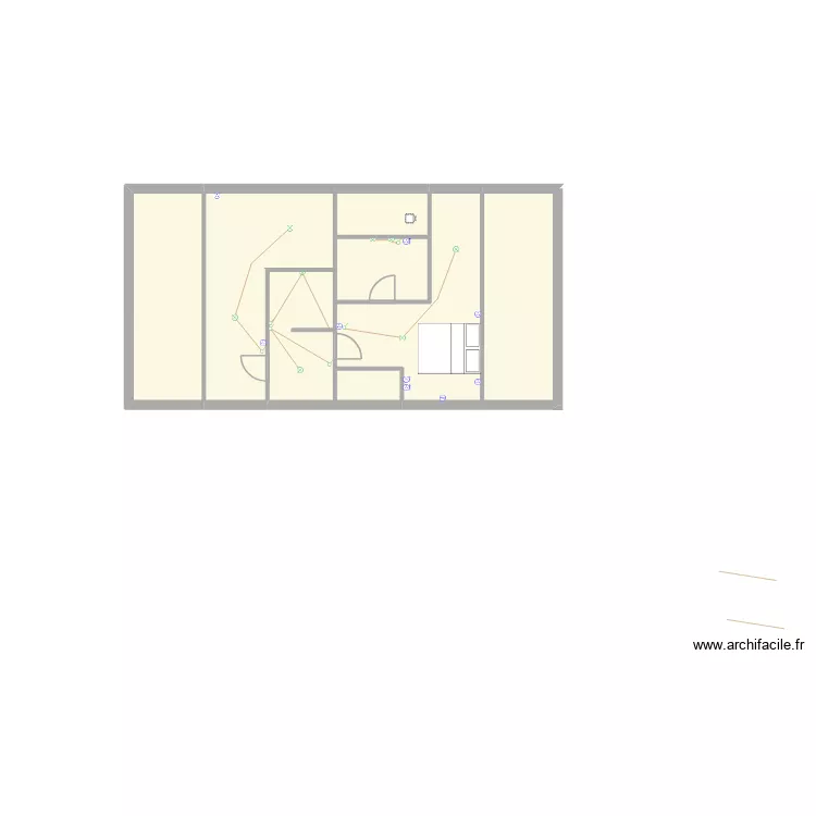 1er &eacute;tage Ruz. Plan de 8  et 84 m²