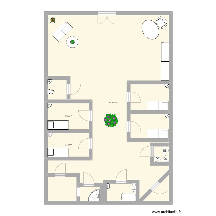 plan body lumono. Plan de 3 pièces et 119 m2