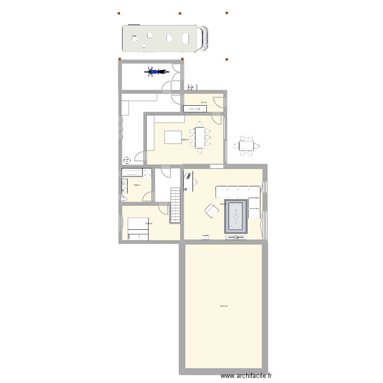 Maison Extension. Plan de 6 pièces et 171 m2