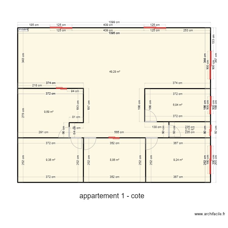 appartement1-F6-boulangerie. Plan de 0 pièce et 0 m2