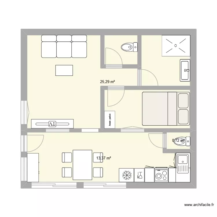 LA ROCHE4. Plan de 3 Pièces et 39 m² LA ROCHE4. Plan de 3 Pièces et 39 m²
