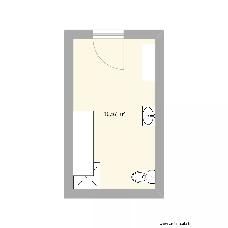 sdb APF. Plan de 1 pièce et 11 m²