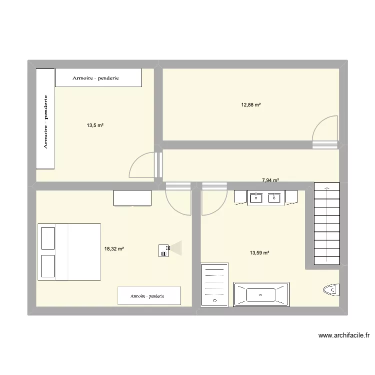 1er. Plan de 5 et 66 m² 1er. Plan de 5 et 66 m²