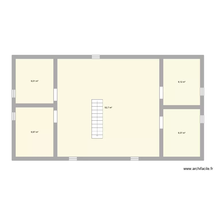 etage immeuble. Plan de 5  et 90 m²