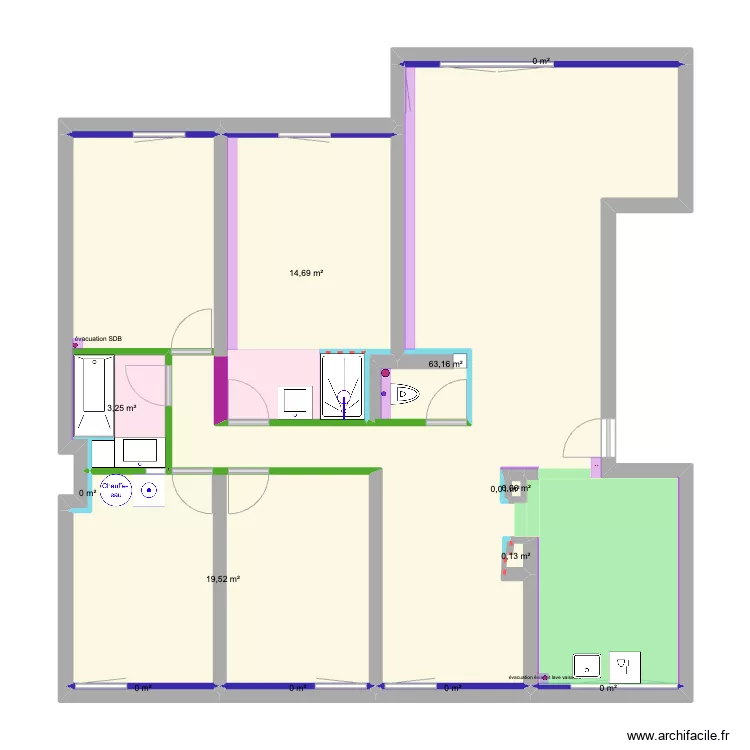 44 Annecy - Plomberie. Plan de 