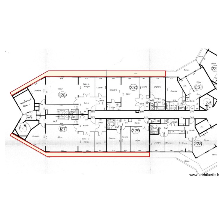 PARIS 66 ALLERAY 10 ETAGE. Plan de 3 pièces et 50 m2