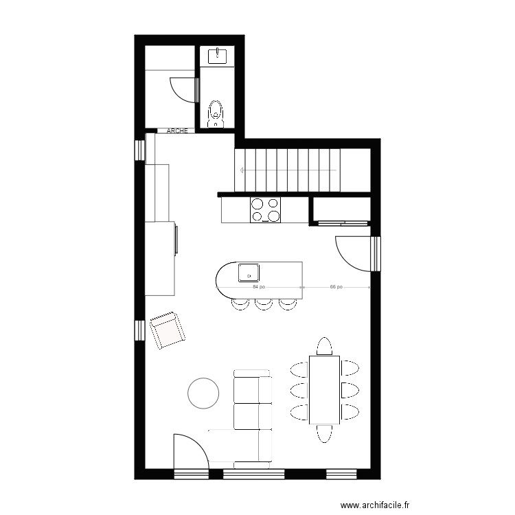 colt 3.25. Plan de 4 pièces et 48 m2