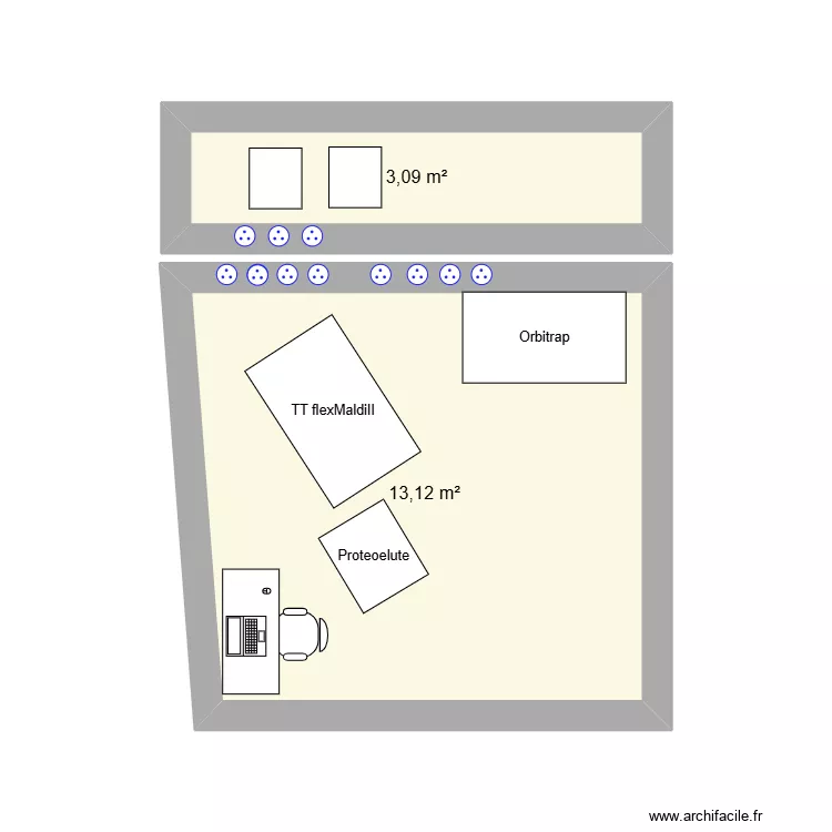 inrae theix. Plan de 2  et 16 m²