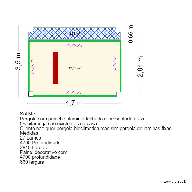 Isabel Rocha- Galé. Plan de 2 pièces et 15 m2