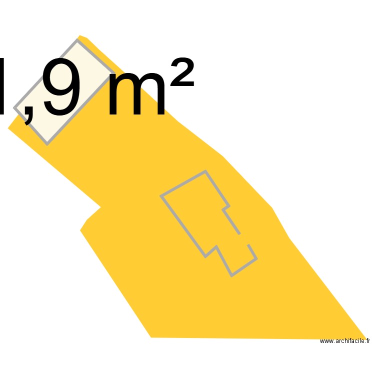 cadastrale. Plan de 1 pièce et 72 m2