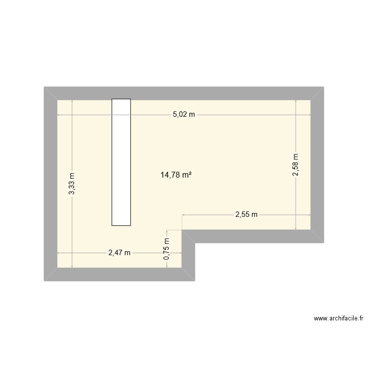 Chambre 2. Plan de 1 pièce et 15 m2