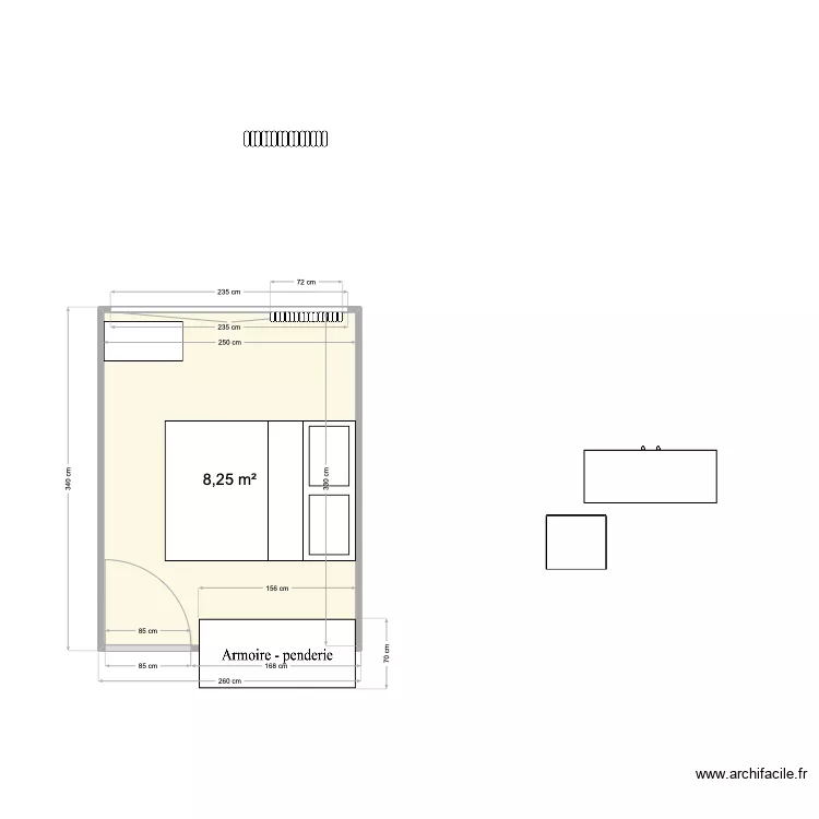 CHAMBRE VANILLE. Plan de 
