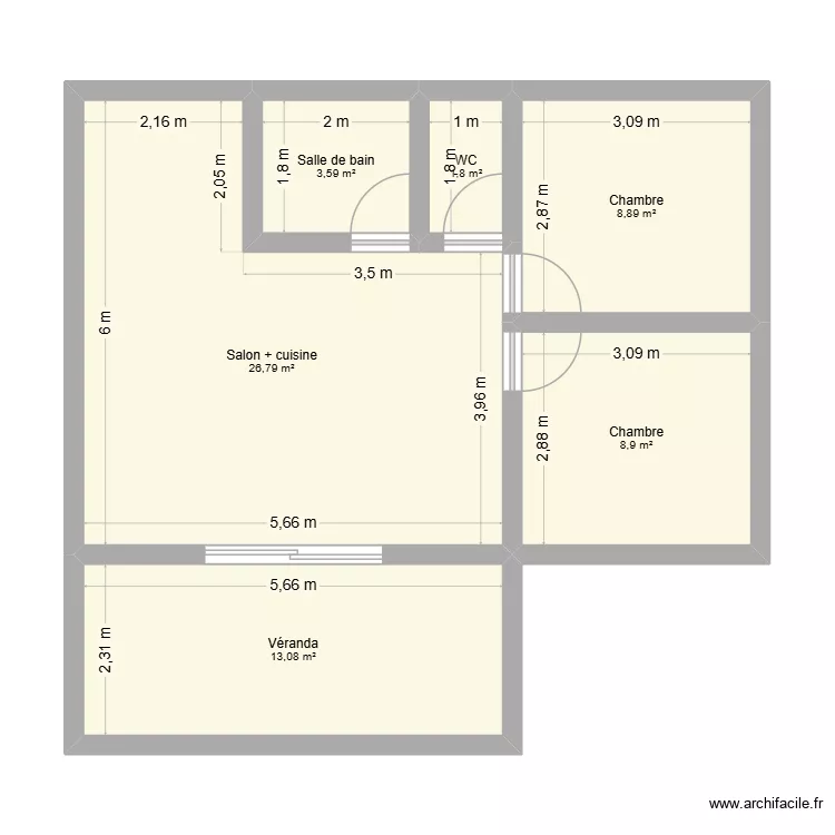Résidence locative plein pied. Plan de 6 et 63 m² Résidence locative plein pied. Plan de 6 et 63 m²