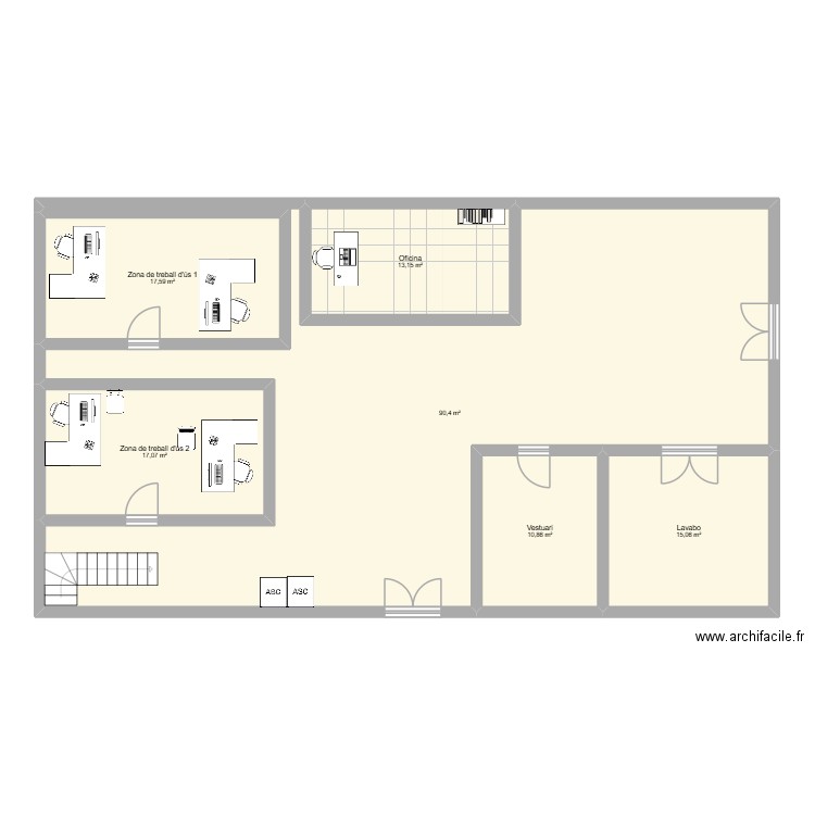 pla najlae. Plan de 6 pièces et 164 m2