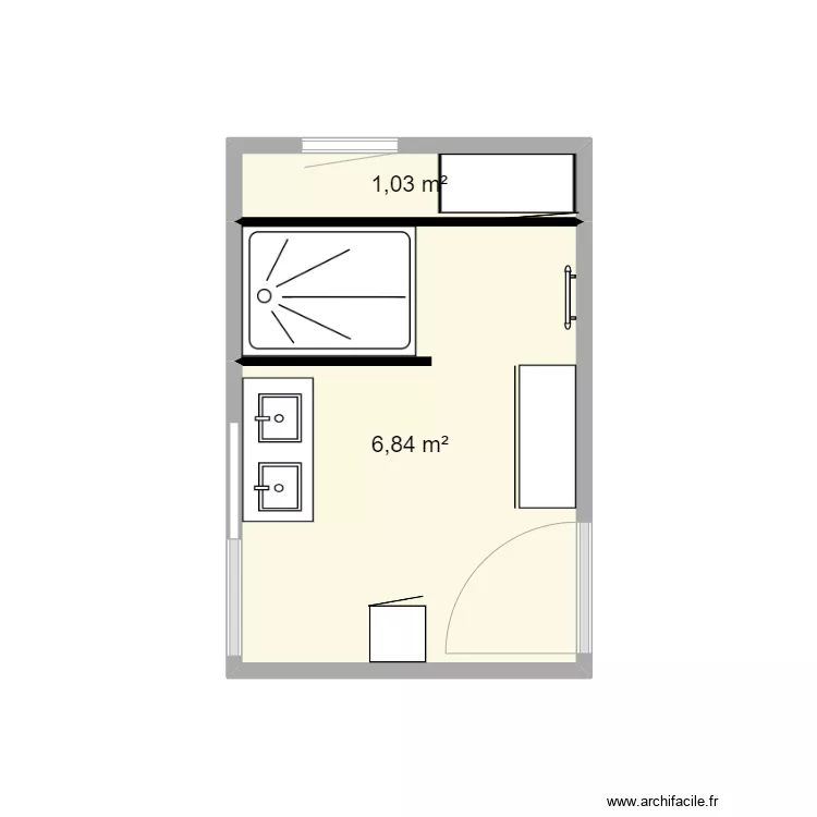salle de bain. Plan de 