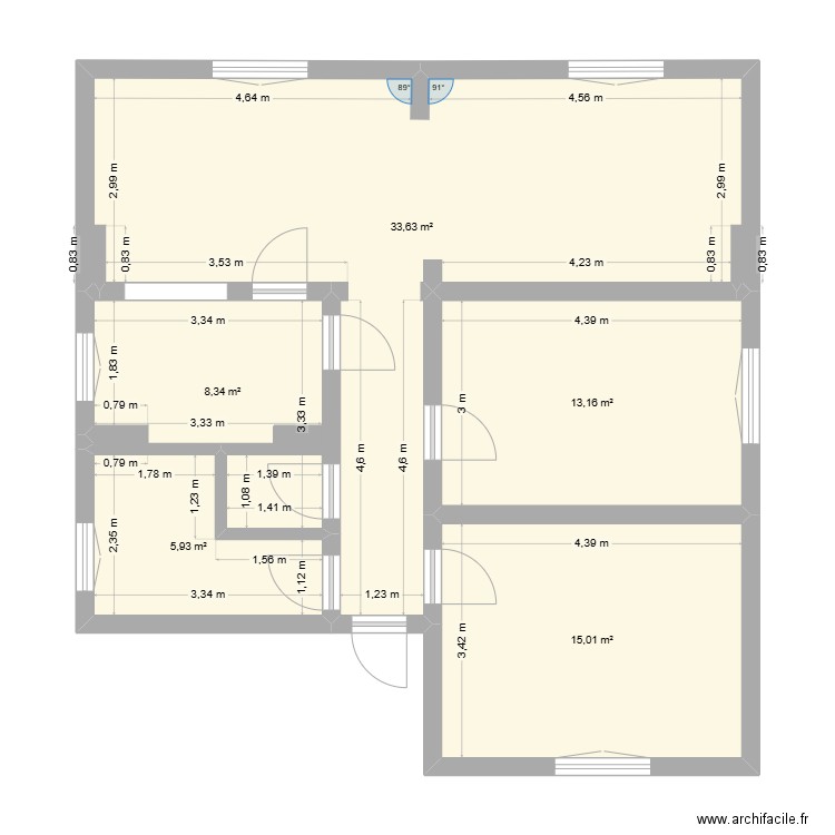 T4 Yutz. Plan de 5 pièces et 76 m2