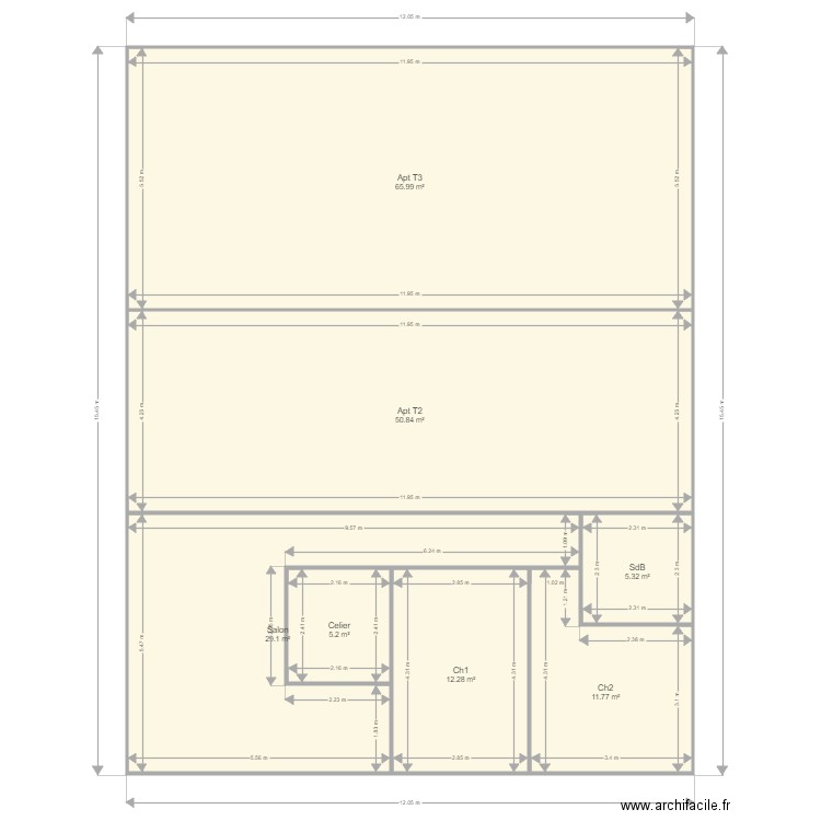 ACELOC AMBARES. Plan de 7 pièces et 181 m2