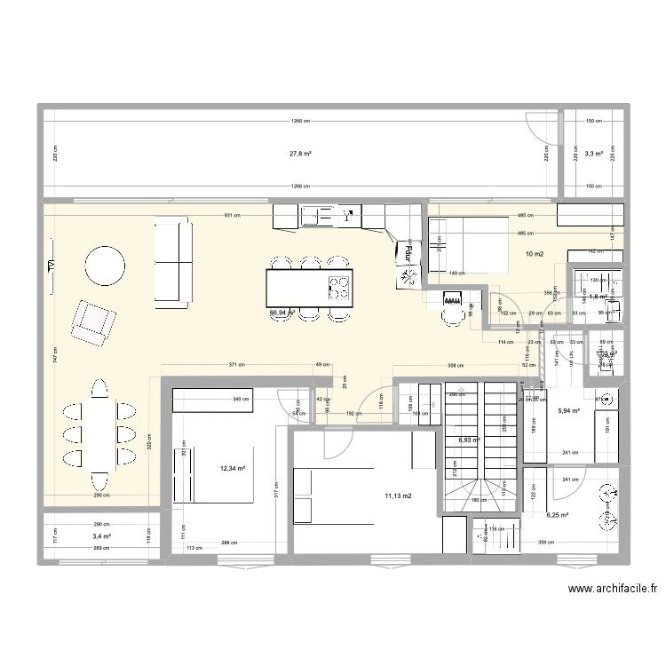 montchat 1er etage T5- aménagement suite parentale. Plan de 0 pièce et 0 m2