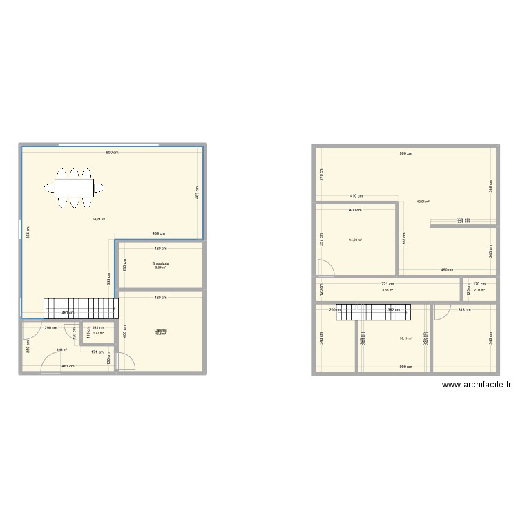 Simulation Rez maison. Plan de 10 pièces et 195 m2