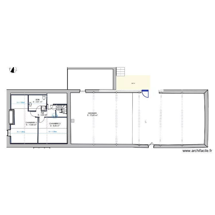 Entrée. Plan de 1 et 7 m² Entrée. Plan de 1 et 7 m²