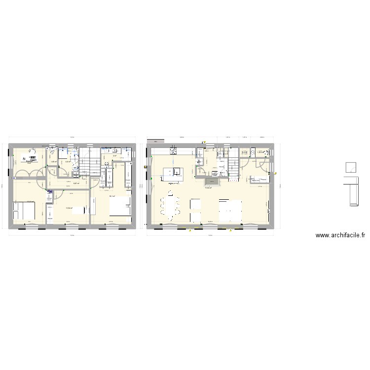 Plan5. Plan de 13 pièces et 146 m2